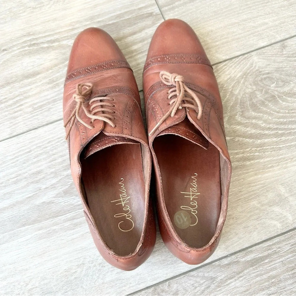 Cole Haan Full Leather Lace Up Oxfords in British  Tan - Picture 7 of 15